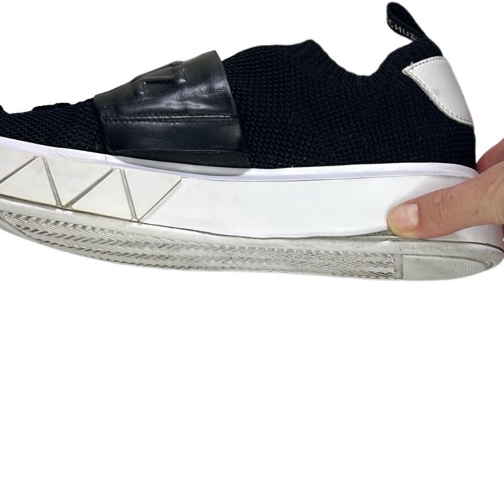 Schutz - Tennis Platform Shoes w/ Logo Strap, Knit, Slip On - Size 7.5, Black - Picture 14 of 16